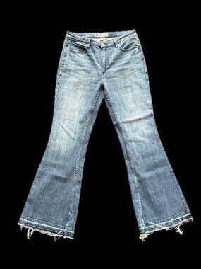 Idyllwind Distressed Hem Flare Leg Jeans